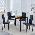 47.24" Glass Dining Table Modern Kitchen & Dining Room Table for 2-4 Rectangular Glass Dinner Table for Small Space (47.24" Black)