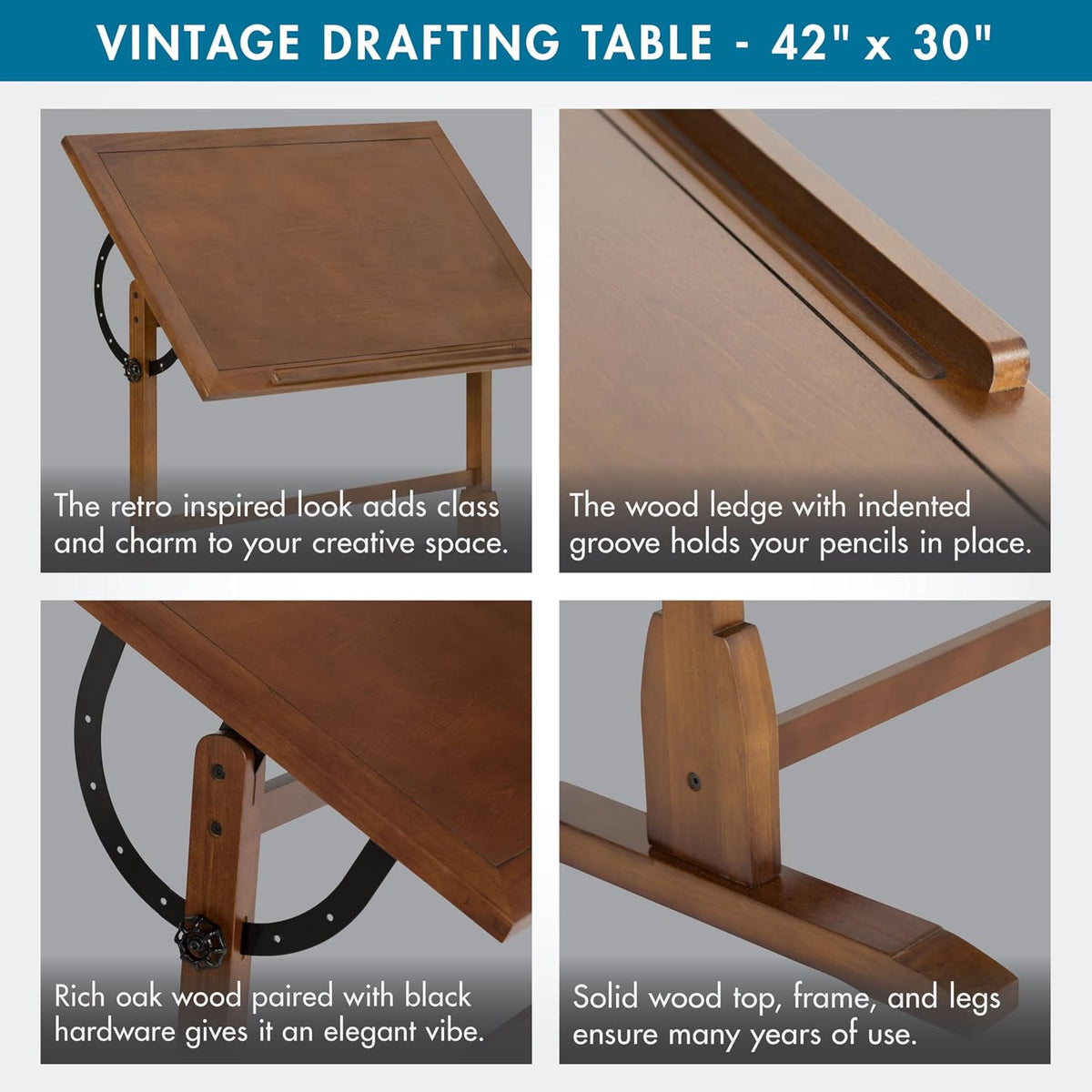 studio designs vintage drafting table - antique design, package contents