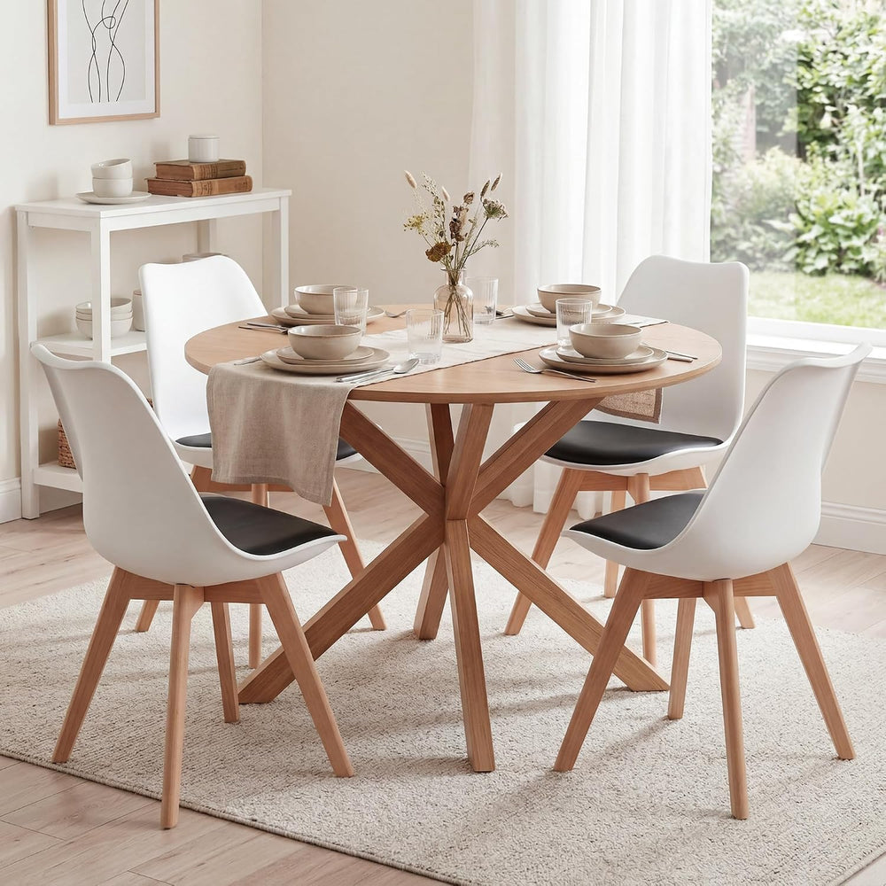 LSSBOUGHT Mid Century Modern Dining Chairs,Shell Lounge Plastic Side Chair wi...