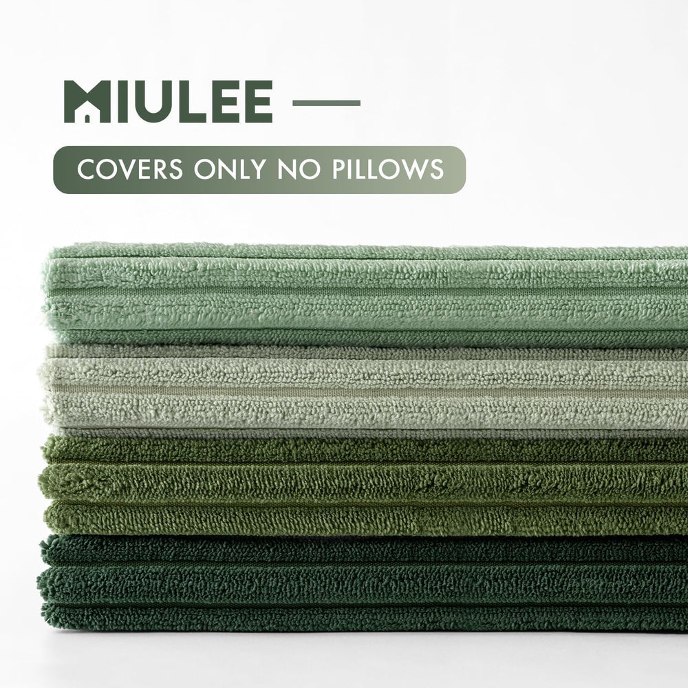 MIULEE Soft Corduroy Decorative Throw Pillow Covers Forest Green 22x22