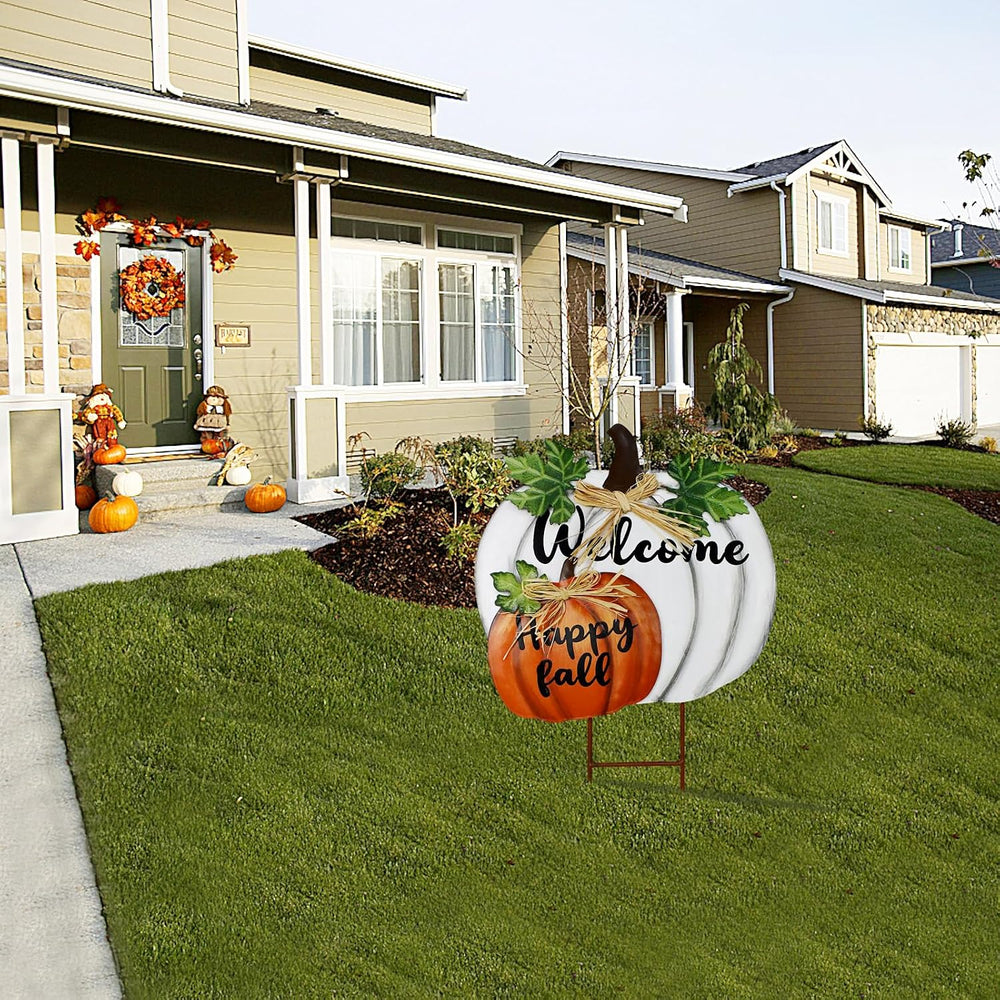 Stacked Pumpkin Garden Stake Yard Sign Fall Decor Decorative Outdoor Stakes