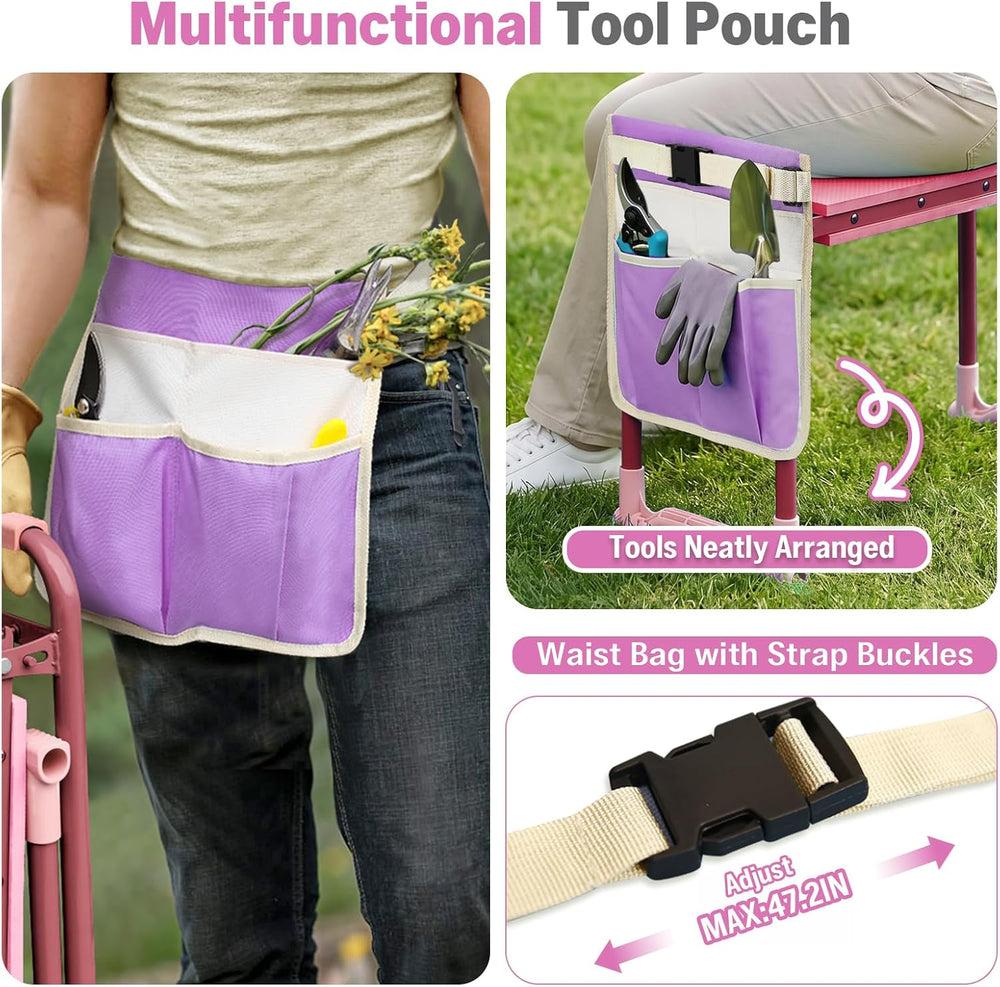 Garden Kneeler and Seat Heavy Duty, Foldable Gardening Stool Bench