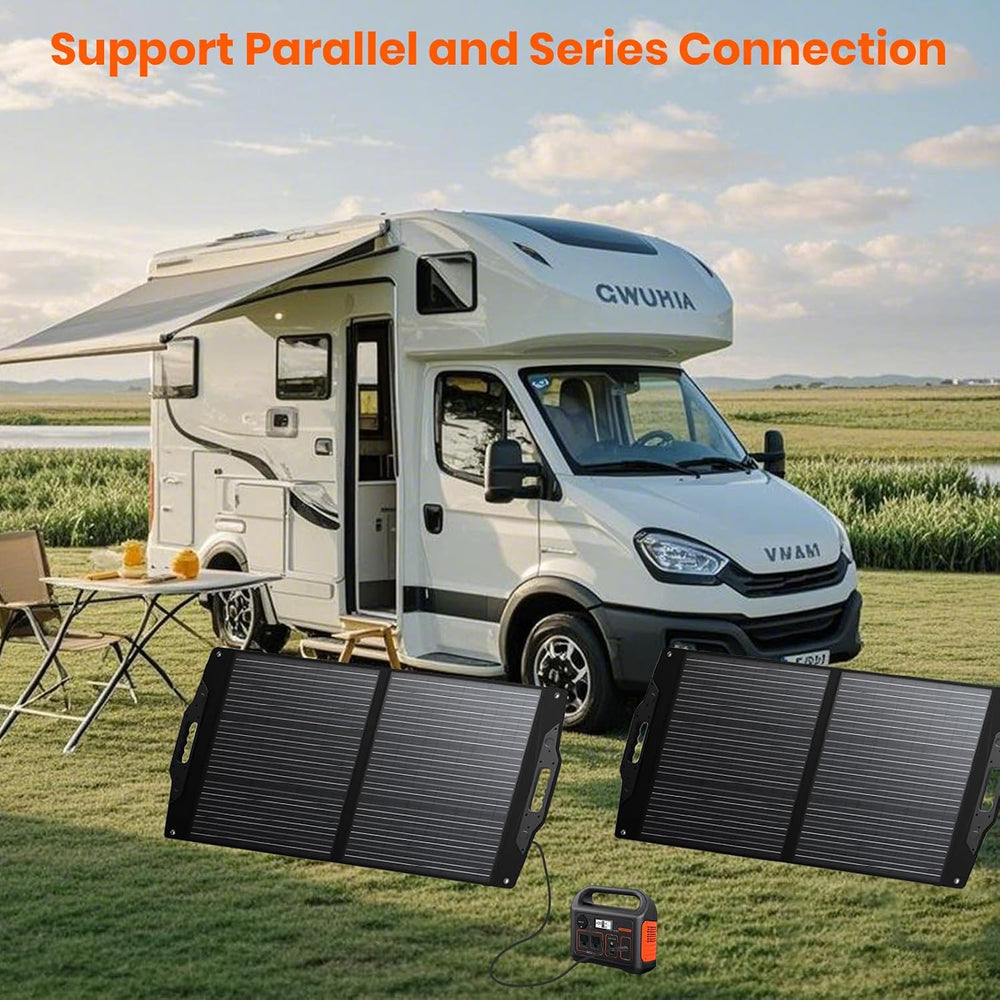 [Upgraded] FlexSolar 100W Portable Solar Panel for Power Station,Foldable Sol...