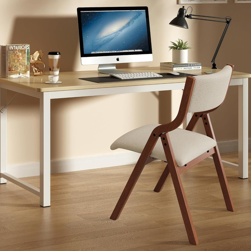 Ball & Cast Upholstered Folding Chairs Set of 2 with Ergonomically Design...