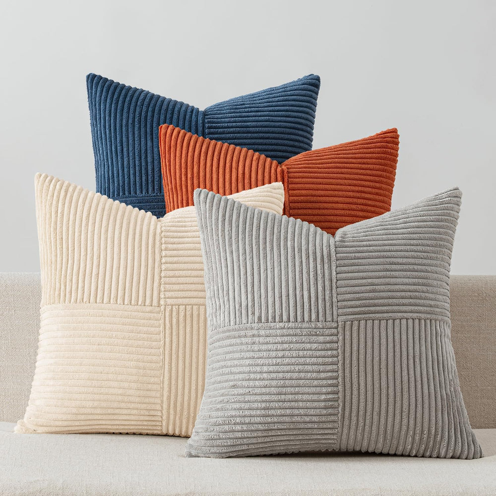 MIULEE Blue Rust Throw Pillow Covers 18x18 Inch Set of 4 Boho Farmhouse Cushi...