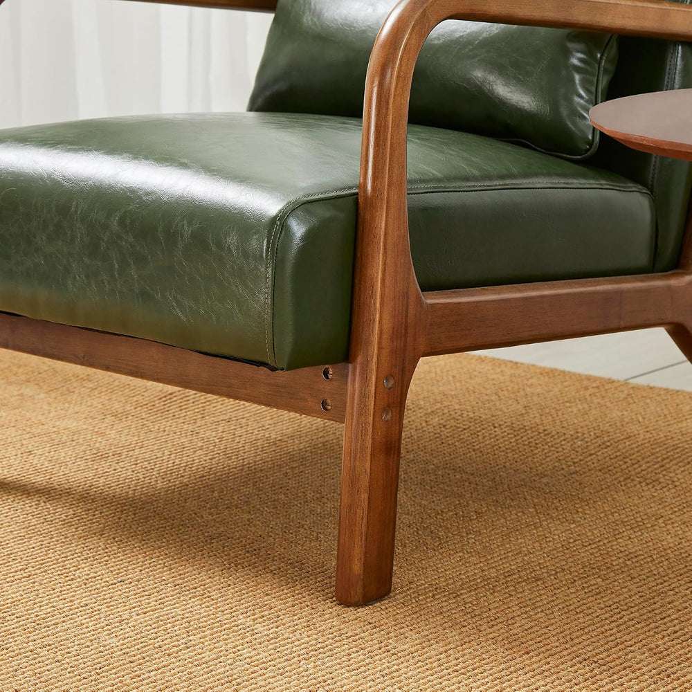 Glitzhome 2 Set Mid Century Hunter Green Accent Armchair, Single Reading Armc...