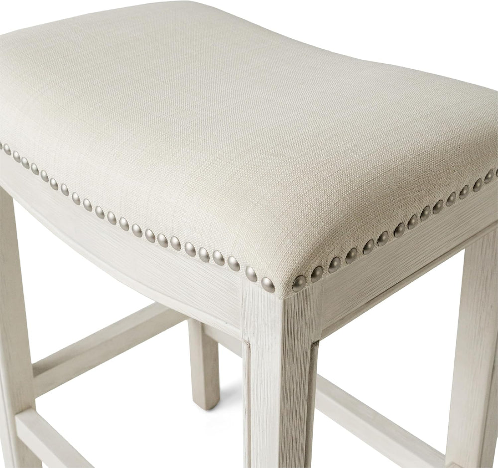 Maven Lane Adrien Backless Counter Stool, Cream, 26"