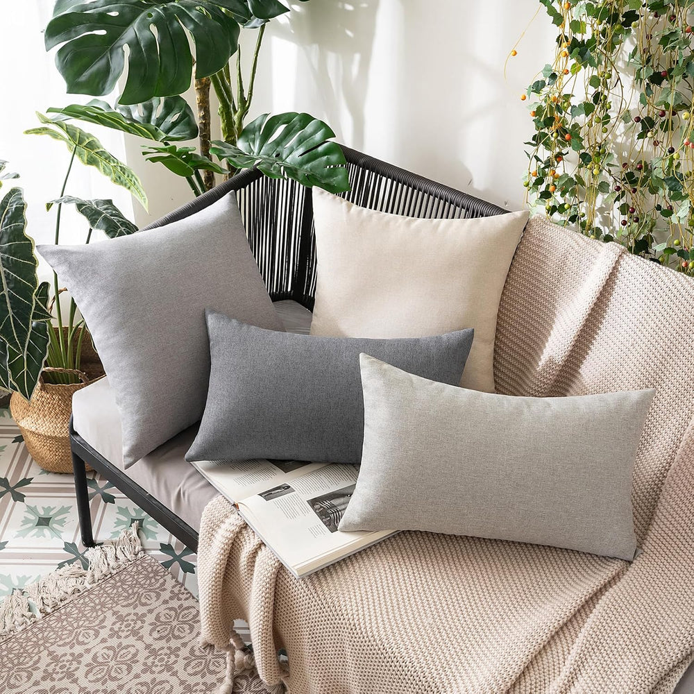 MIULEE Decorative Outdoor Pillow Covers Euro Waterproof 26x26 Light Grey