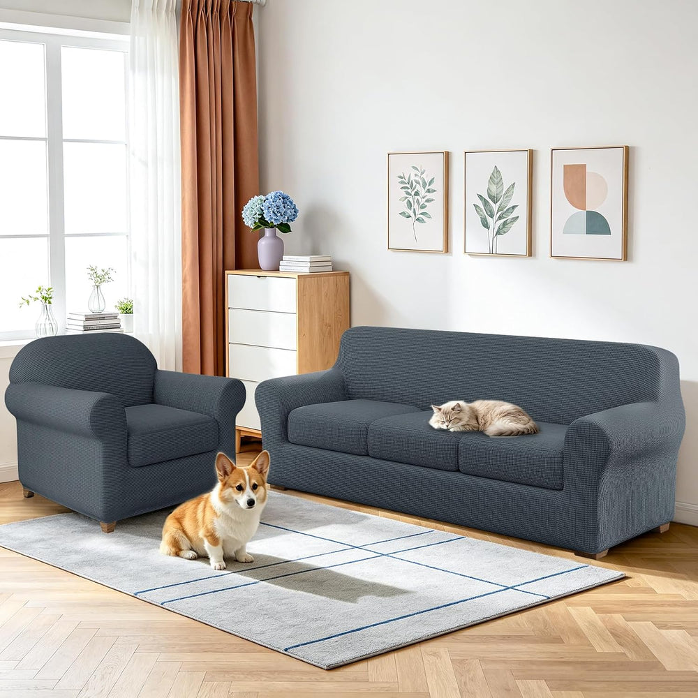 2 Pieces Stretch Chair Cover Slipcover Decorative Couch Cover for Living Room...