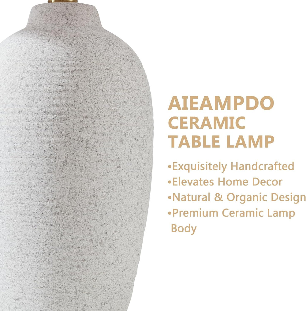 AIEAMPDO 25” Modern Traditional Ceramic Table Lamp with Gray Spots