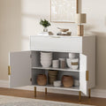 Housoul Sideboard Buffet Cabinet with 2 Doors and Large Drawer, White