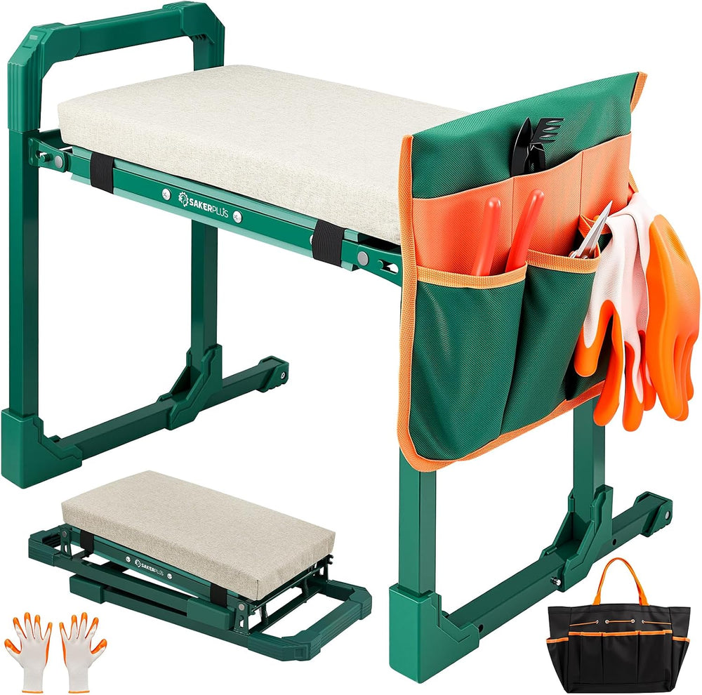 Sakerplus Garden Kneeler and Seat,Heavy Duty Foldable Garden Stool and Garden...