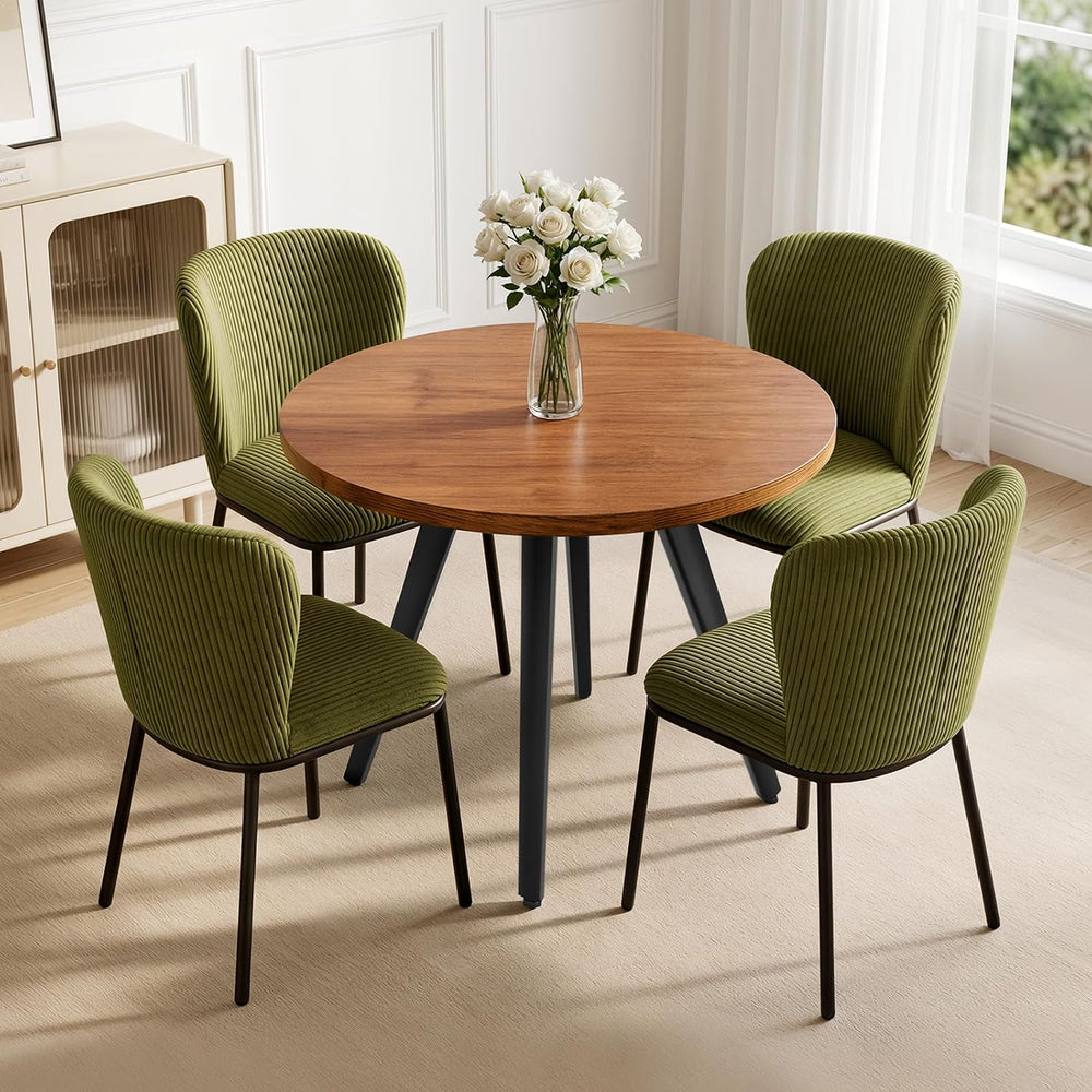 31.5" Round Dining Table Set for 4, Small Kitchen Table and Chairs Set