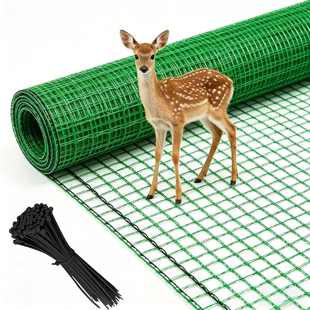 6.6x50ft Plastic Mesh Fencing, 0.4in Mesh Deer Fence