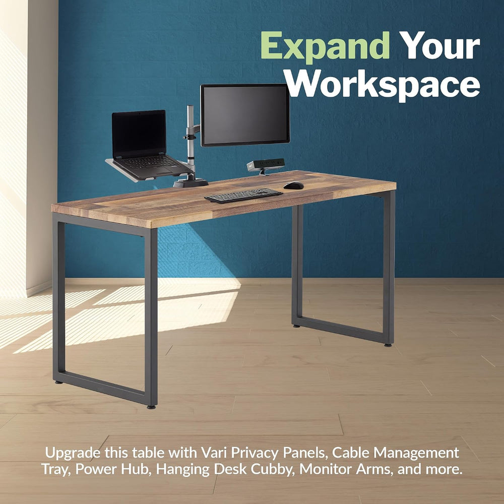 Vari Table for Home Office – 60x24 – Reclaimed Wood/Slate