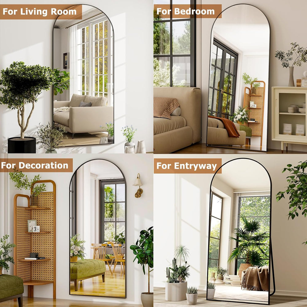 GLSLAND 76"x34" Arched Full Length Mirror Large Full Body Mirrors, ...