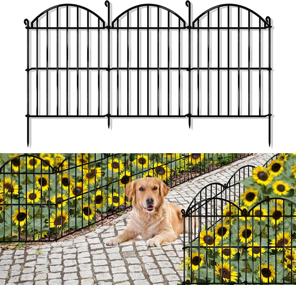 32 Panels Garden Fence, 34ft x 23in Animal Barrier Fences for Rabbits Dogs, R...
