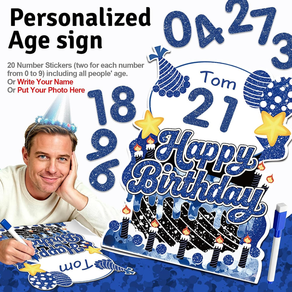 Happy Birthday Yard Signs Outdoor Decorations - 19 PCS Set with 16" Lett...