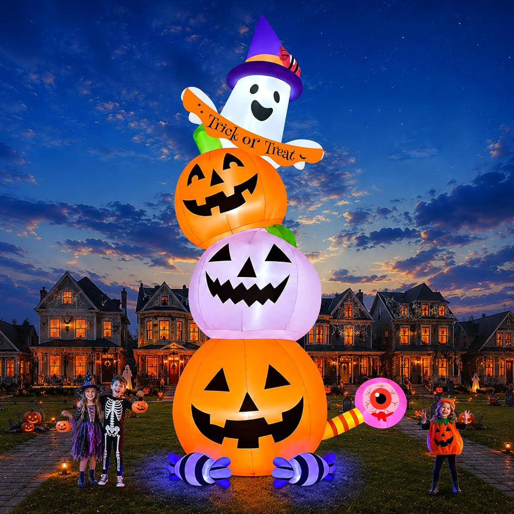 Kalolary 20FT Tall Halloween Inflatables Pumpkin Ghost