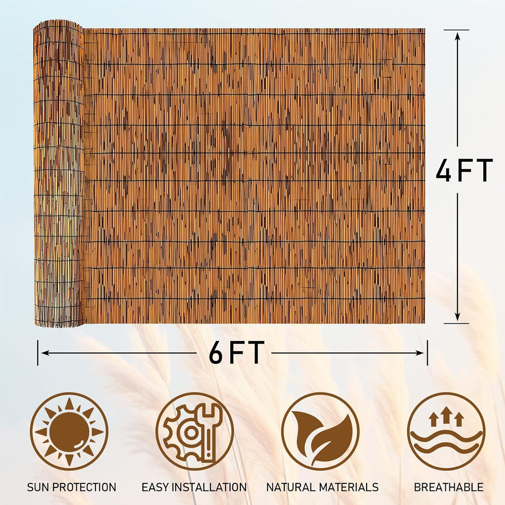 Reed Fence - Bamboo Fencing roll 4 feet high Outdoor Bamboo Privacy Screen fo...