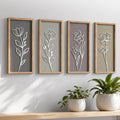 Tide and Tales 3d Framed Wall Art, Set of 4, Floral Boho Wall Decor