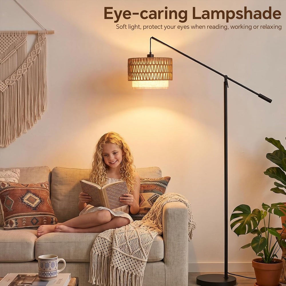 SUNMORY Floor Lamps for Living Room, Boho Standing Lamp with Remote Control