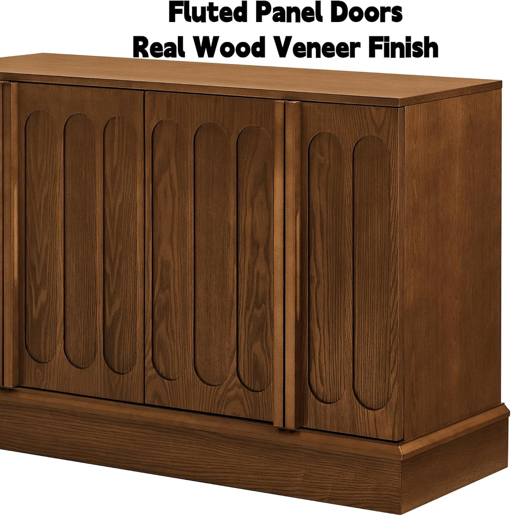 LKTART 45" Mid-Century Modern Sideboard Buffet Cabinet with Fluted Doors...