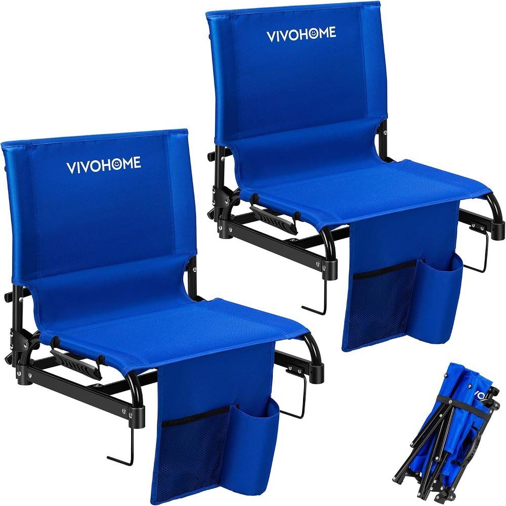 VIVOHOME Ultra-Compact Folding Stadium Seats with Back Support