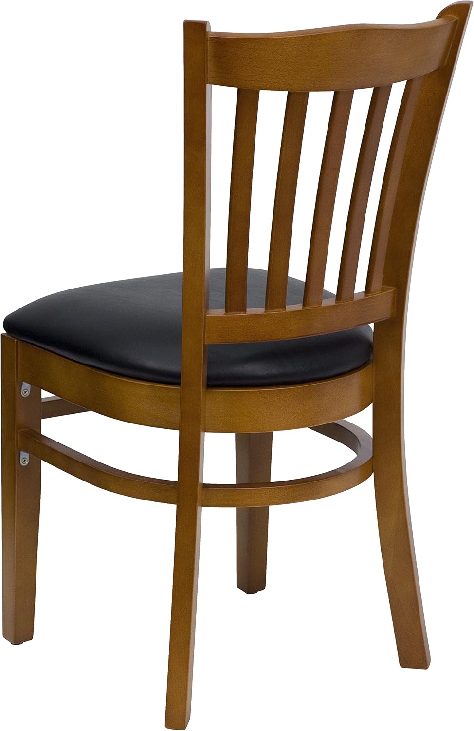 EMMA + OLIVER Black Vertical Slat Back Cherry Wood Chair
