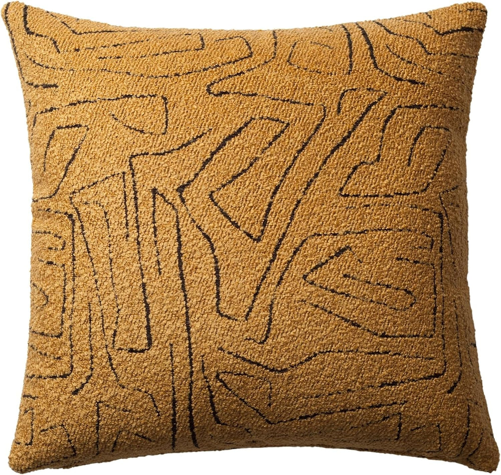 Throw Pillow Covers, Pack of 1, Amorf, Mustard, 20"x20"