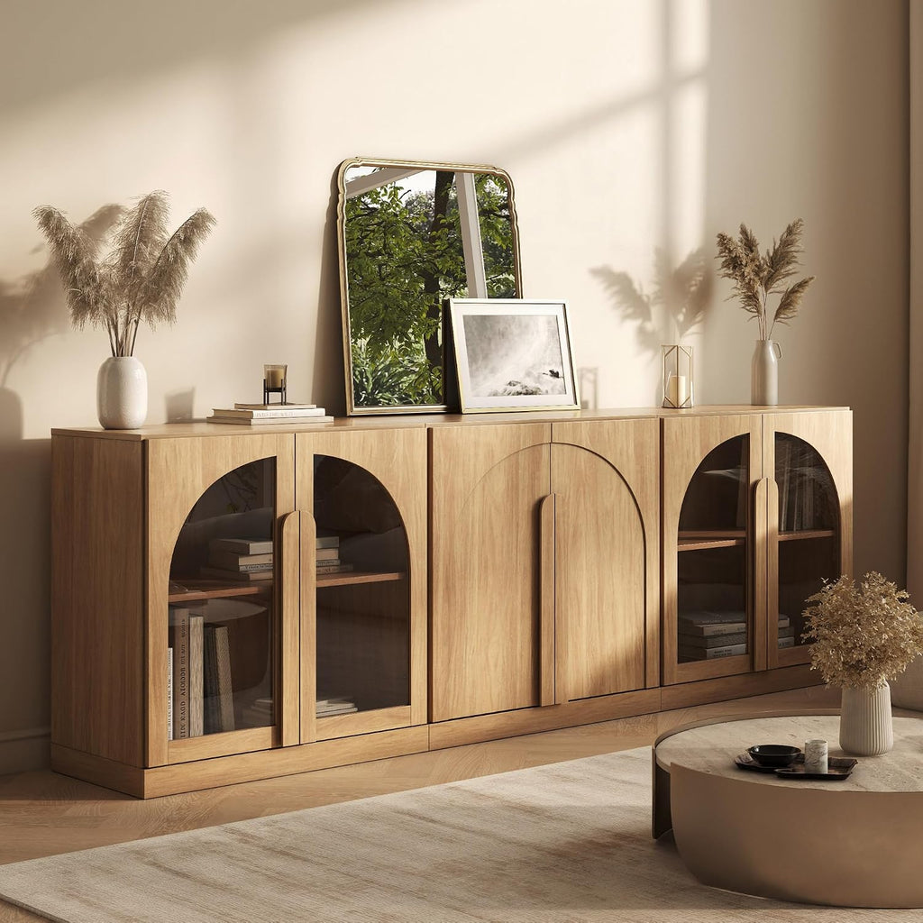 BELLEZE Bijou 3-Piece Modular Sideboard Buffet Cabinet - Camel