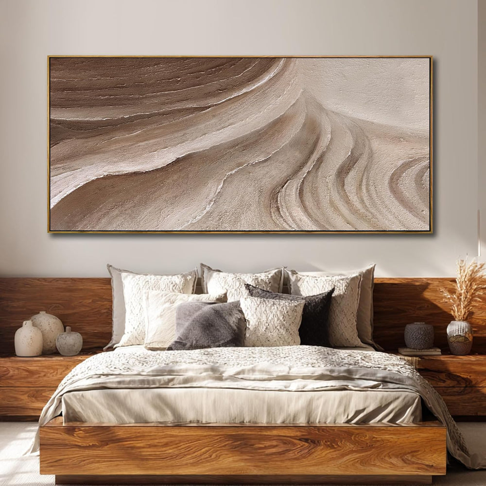 Abstract Landscape Wall Art, Modern Neutral Canvas Decor for Home 40x88inch