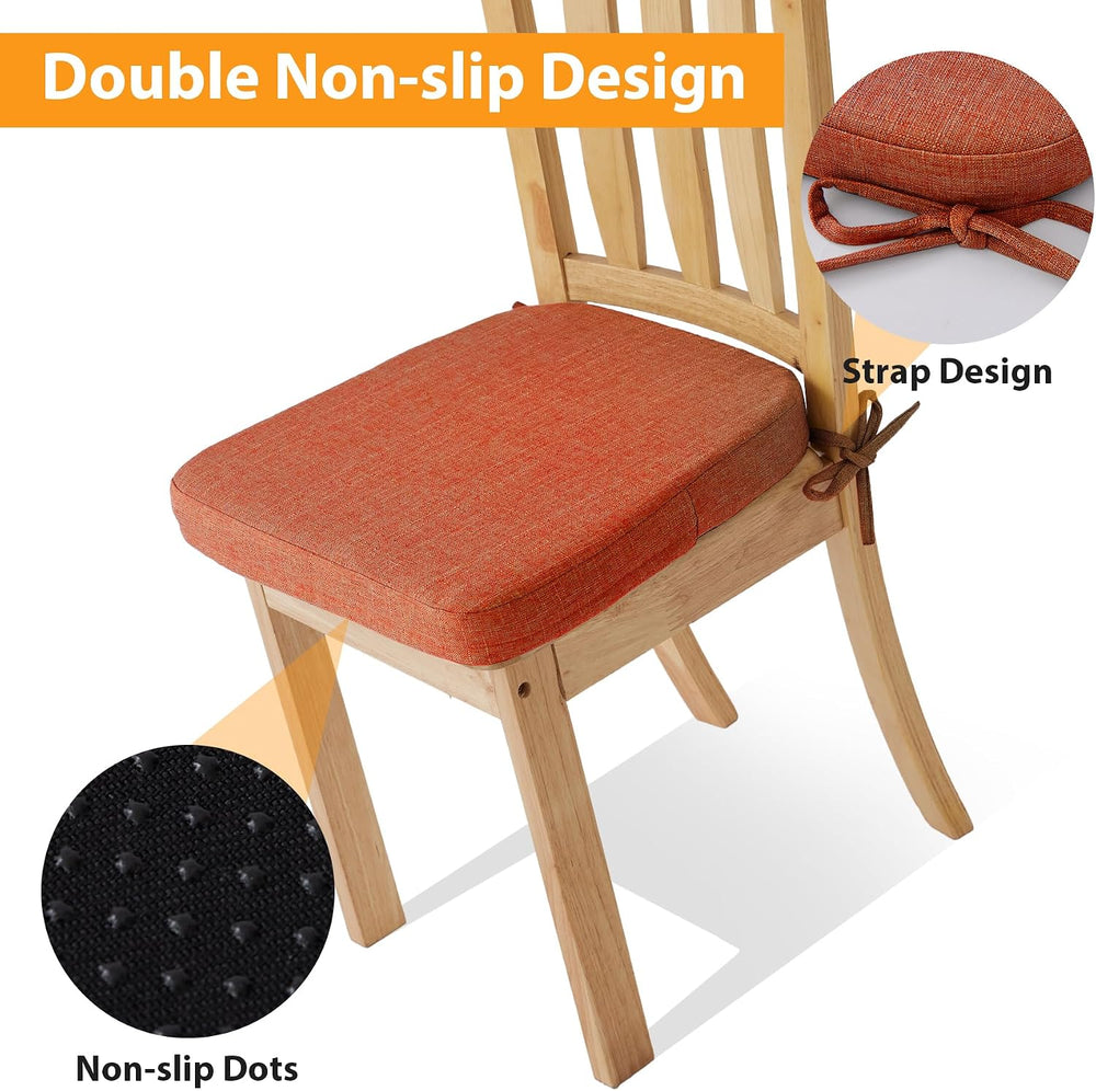 Ruqmuis Chair Cushions for Dining Chairs, 2" Thick Seat Cushions for Kit...