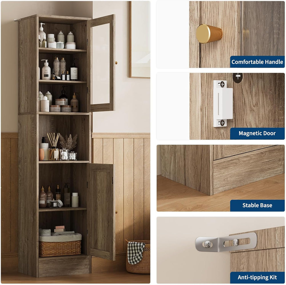 Garvee 67" Tall Narrow Storage Cabinet, for Small Space Slim Cabinet