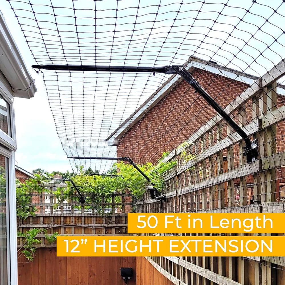 PURR…FECT Fence Conversion System for Cats - Cat-Proof Steel Toppers for Exis...
