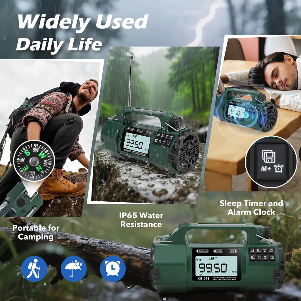 Solar Hand Crank Emergency Radio,Weather Alert Radio NOAA/FM/AM/SW
