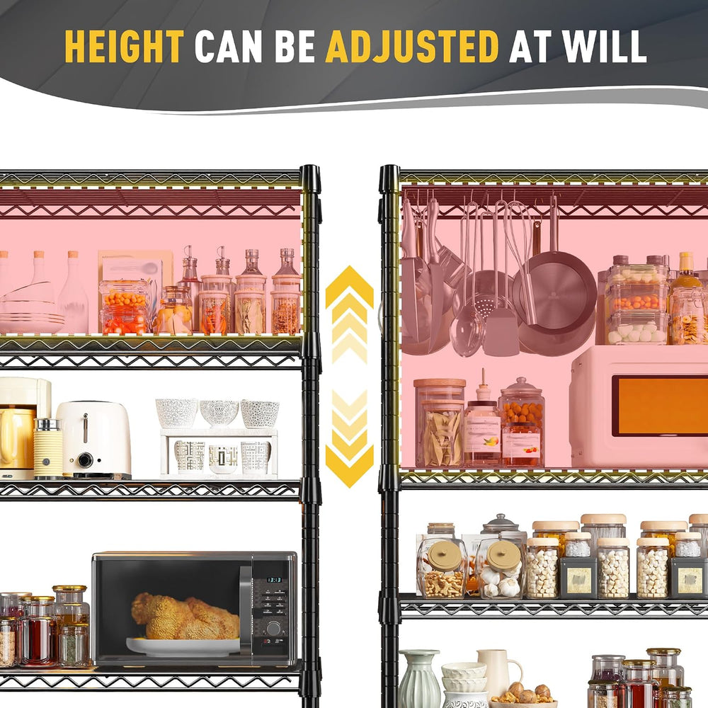 REIBII 31.5" W 5-Tier Storage Shelves, 1000 lbs, Adjustable, for Pantry