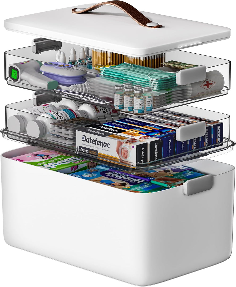 CTIME 3-Tier Medicine Organizer - Portable Medicine Cabinet with Handle