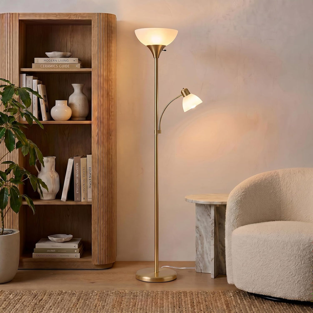 Brightech Sky Dome Plus LED Floor lamp, Torchiere Super Bright Floor Lamp wit...