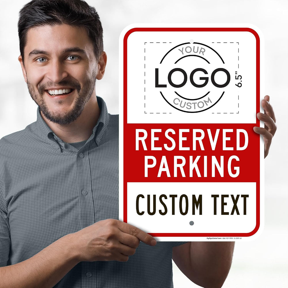 Custom No Parking Sign, Custom Reserved Parking Signs for Business, 12x18 Inc...