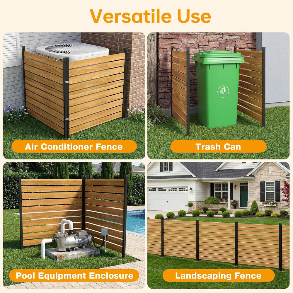 Aoxun 4 Panels Wood Privacy Screen, 41" x 38" No-Dig Air Conditione...