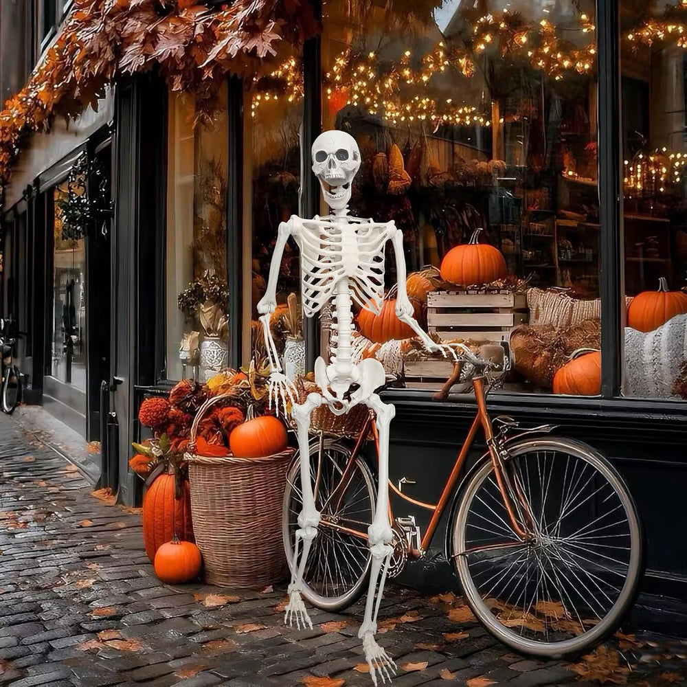 Lodou 5.4Ft Posable Life Size Human Skeleton for Halloween Decoration