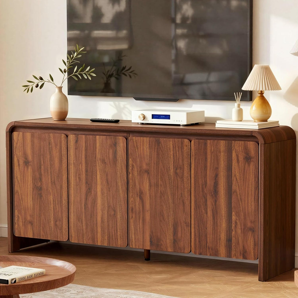 63" Sideboard Buffet Cabinet with Storage, Accent Cabinet with 4 Doors