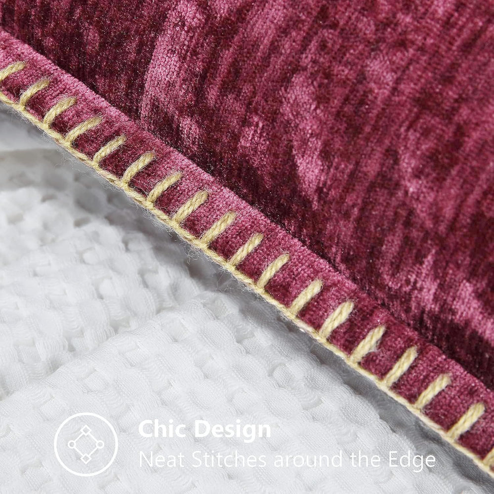 decorUhome Soft Chenille Throw Pillow Covers 24x24 Set of 2 Rhododendron