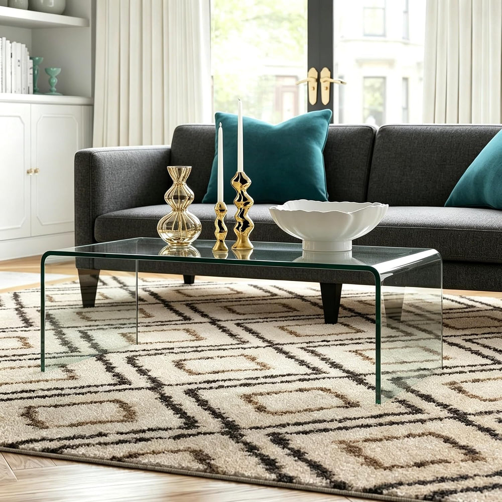 Premium Tempered Glass Coffee Table,Small Modern Clear Coffee Table for Livin...