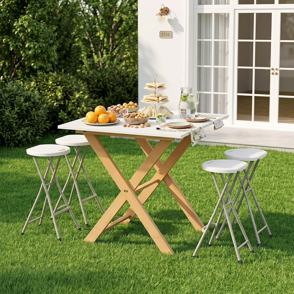 Goplus Extra Tall 28 inch Folding Stool for Adults