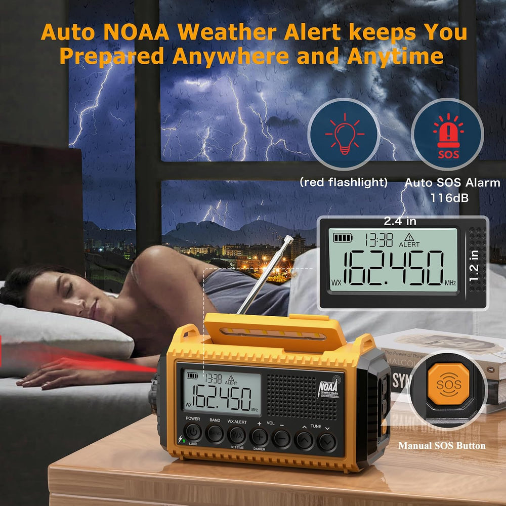 Eoxsmile NOAA Emergency Weather Radio Portable AM FM SW Digital Tuning