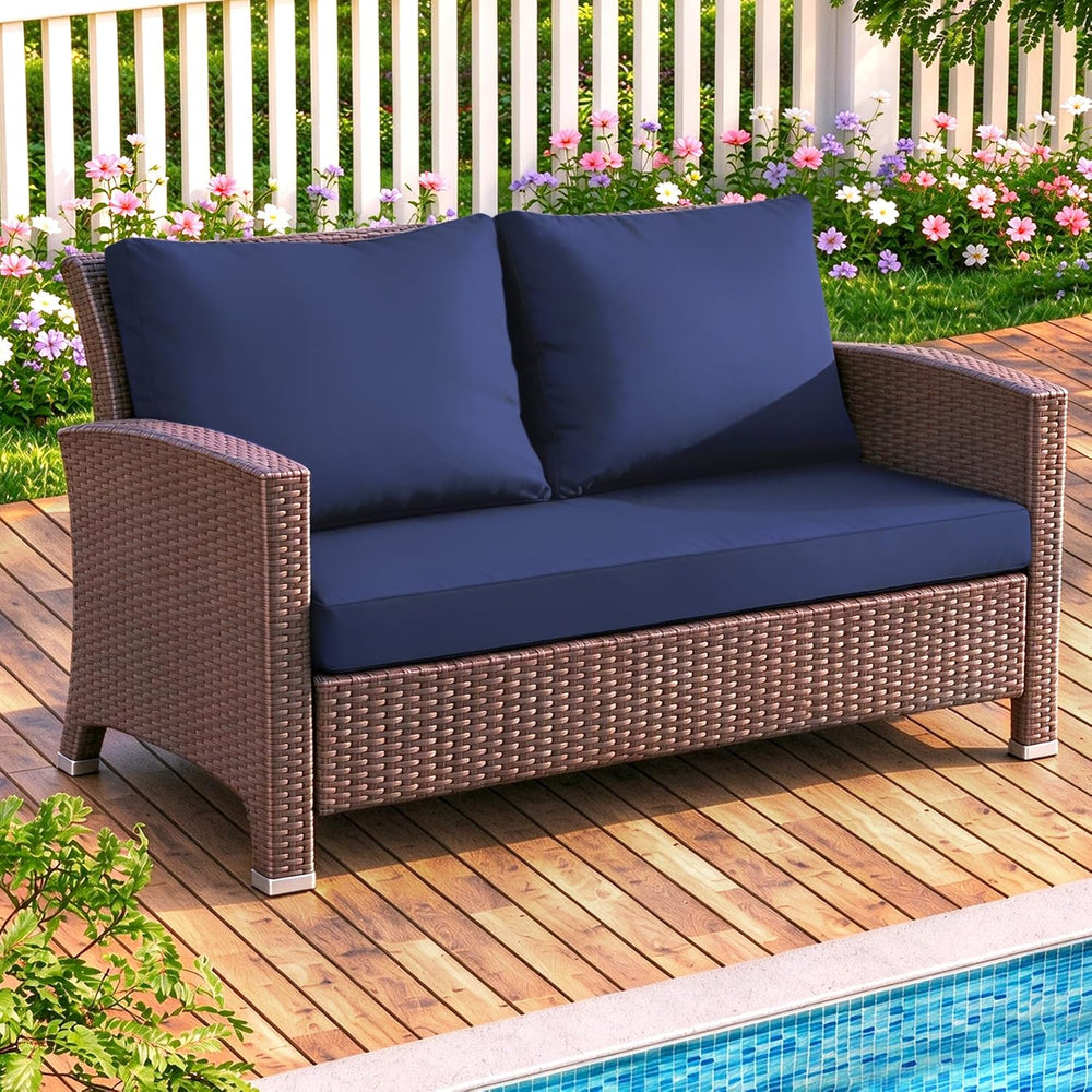 Outdoor Loveseat Cushion Set, 46" x 26" Loveseat Cushions for Outdo...