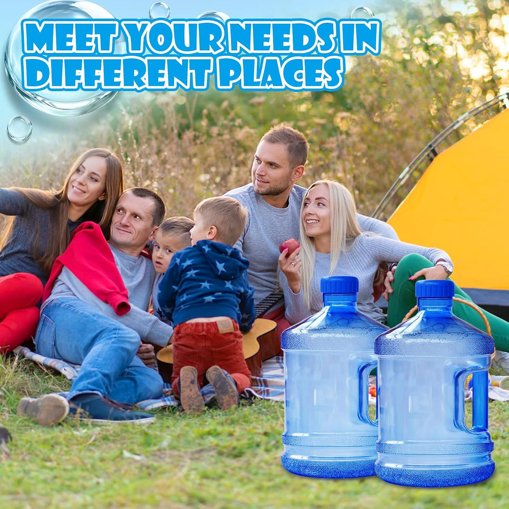 Alaeseje Round Plastic Water Jug,1 Gallon Water Bottle,2 Pieces