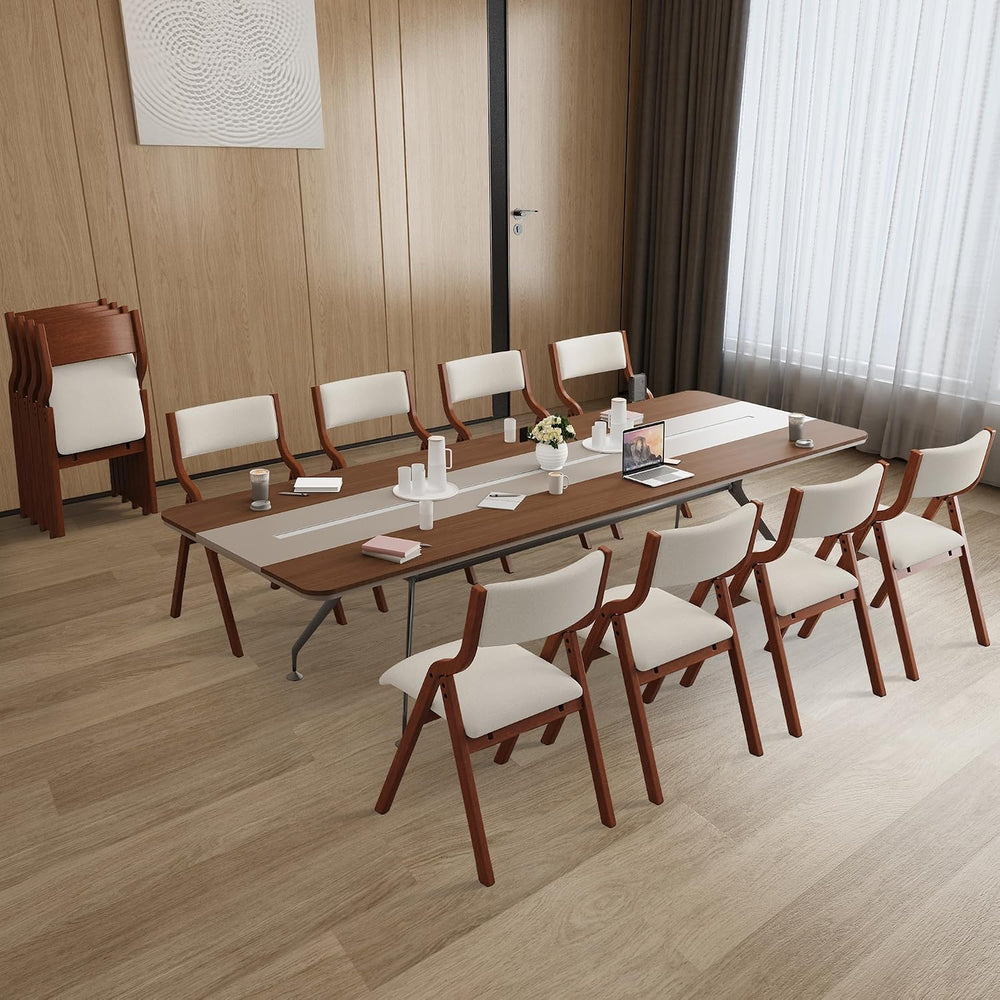 Ball & Cast Upholstered Folding Chairs Set of 2 with Ergonomically Design...